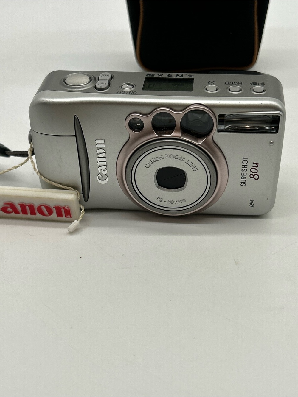 Canon Sure Shot 80u Silver Point-and-Shoot Film Camera With Vintage Case